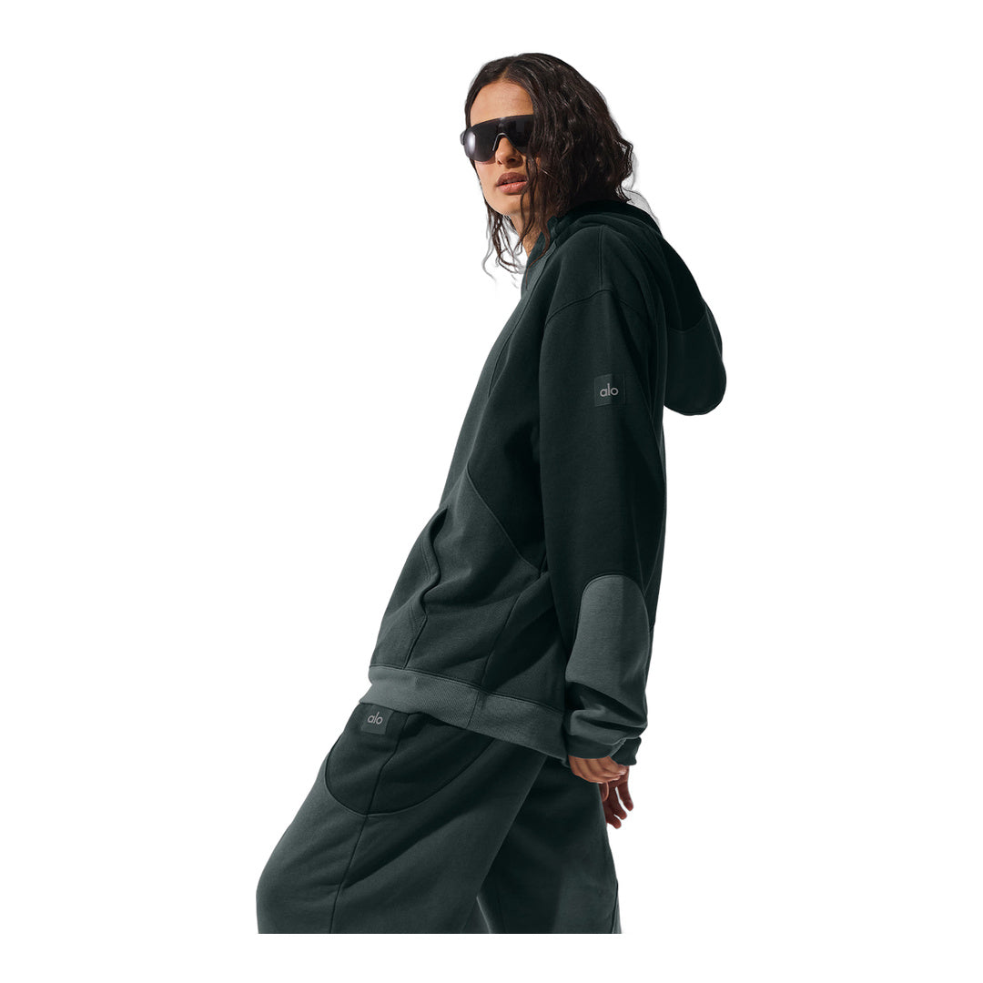 alo Make Waves Hoodie - Charcoal Green Tonal