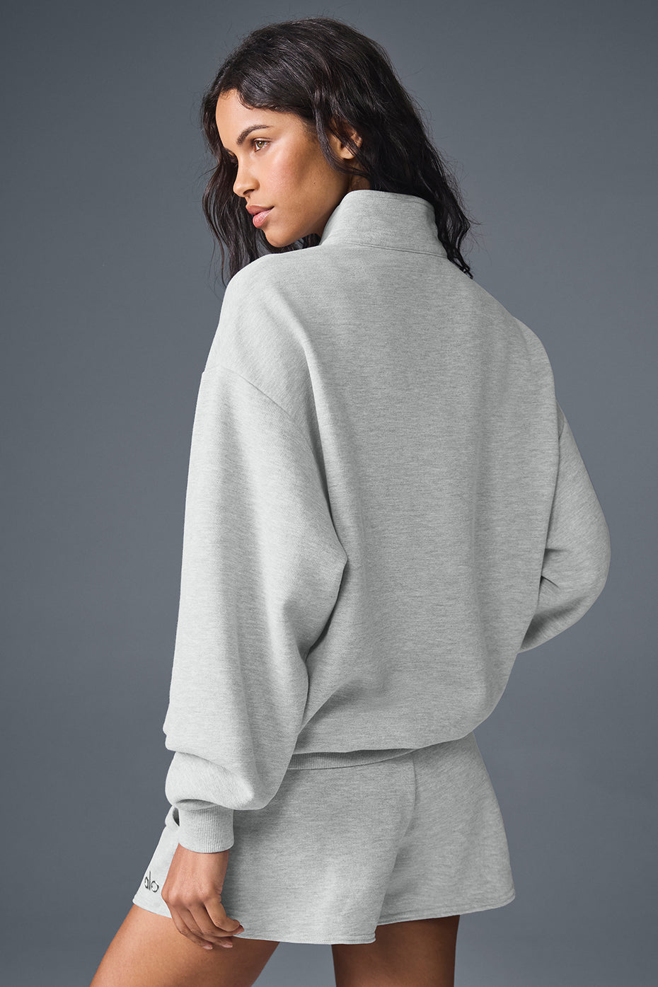 alo Accolade 1/4 Zip Pullover - Athletic Heather Grey