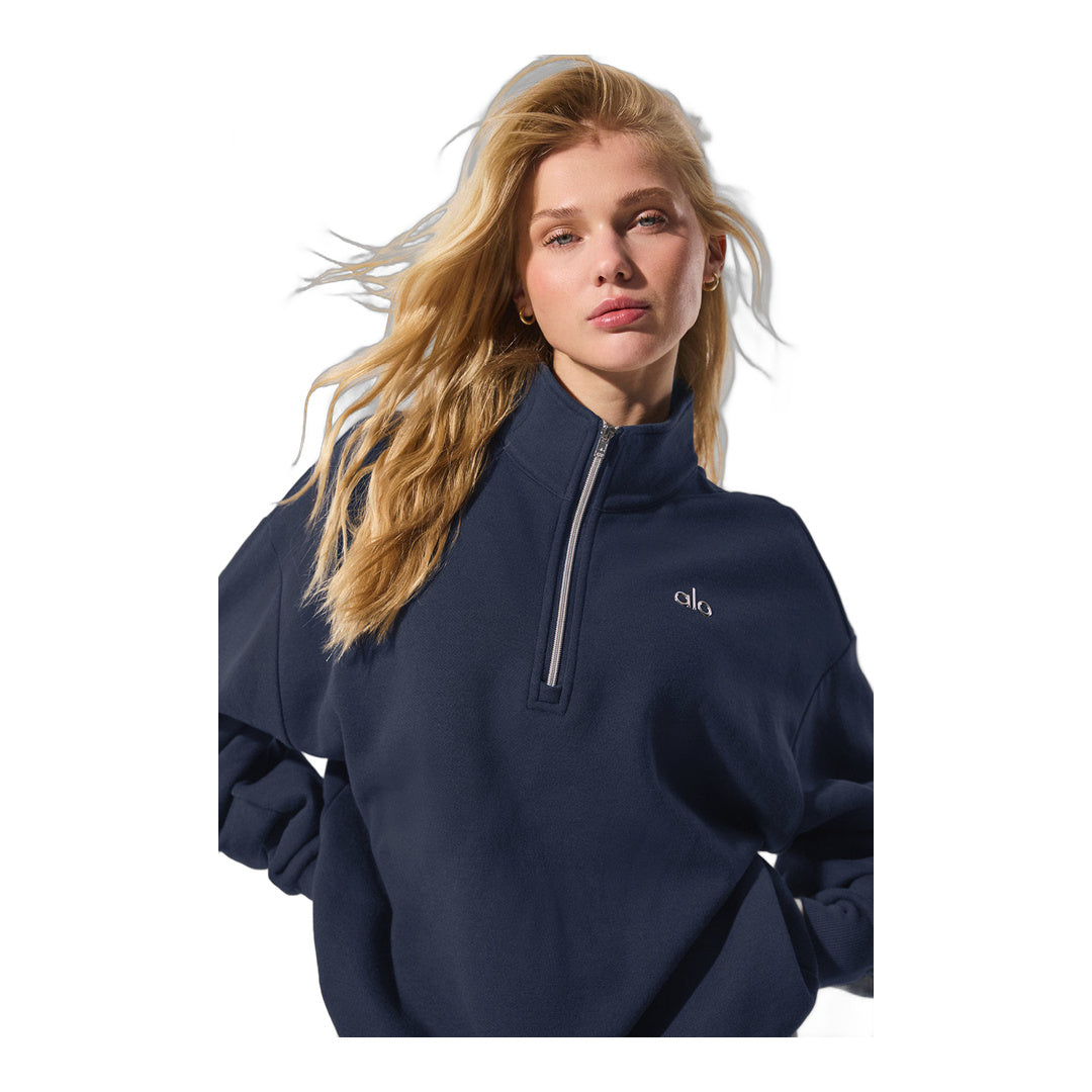 alo Accolade 1/4 Zip Pullover - Navy
