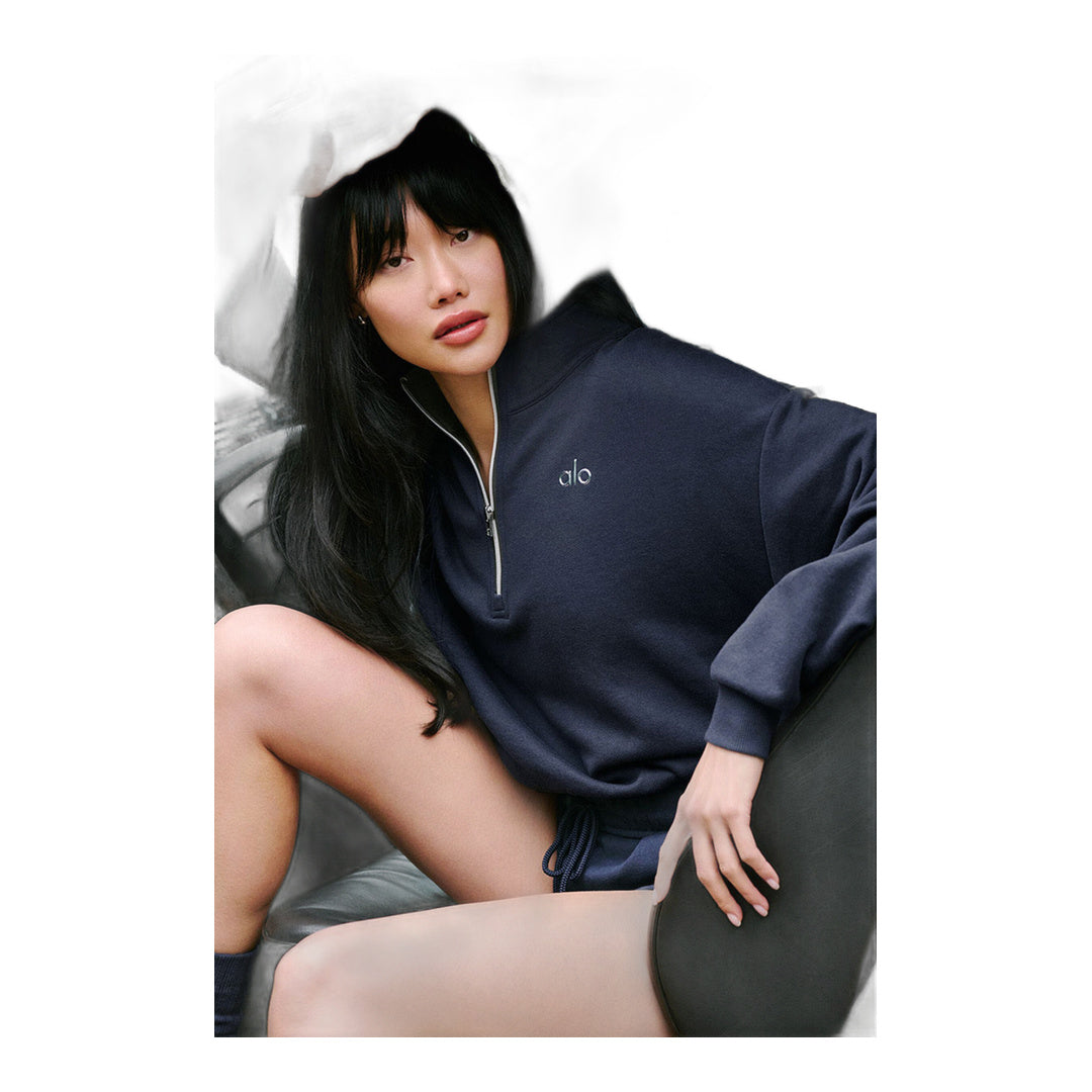alo Accolade 1/4 Zip Pullover - Navy