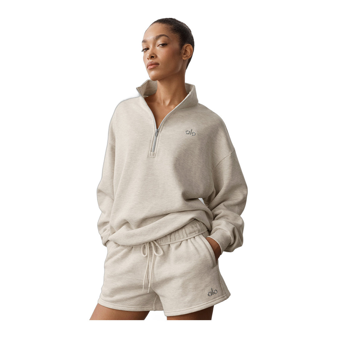 alo Accolade 1/4 Zip Pullover - Oatmeal Heather