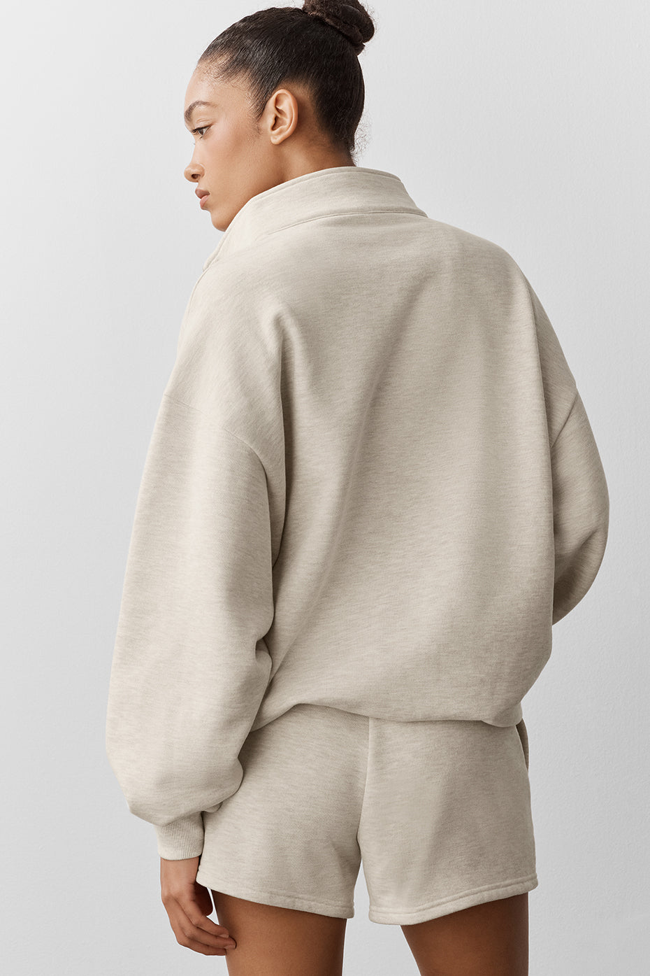 alo Accolade 1/4 Zip Pullover - Oatmeal Heather