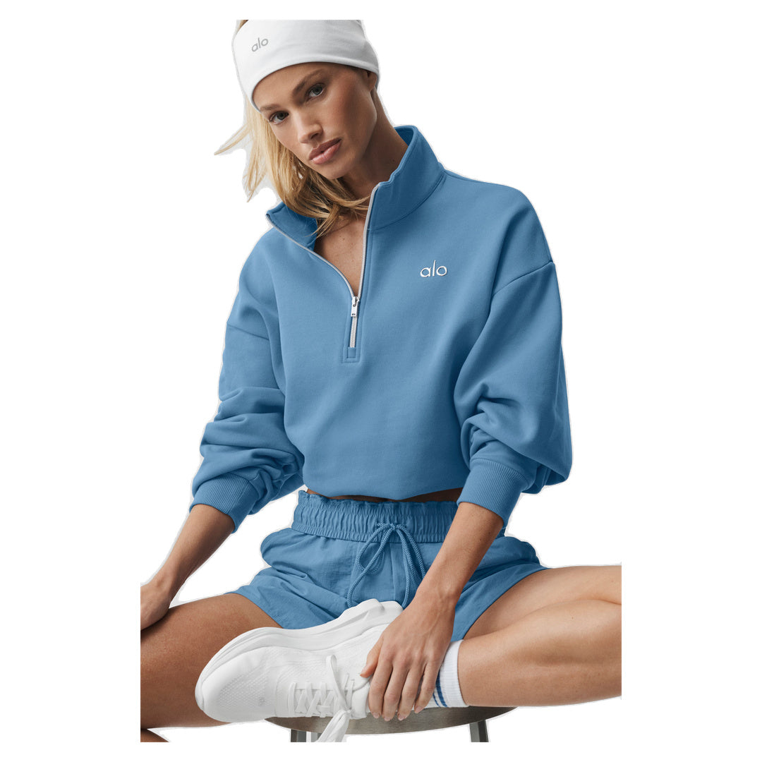ALO Accolade 1/4 Zip Pullover - California Blue