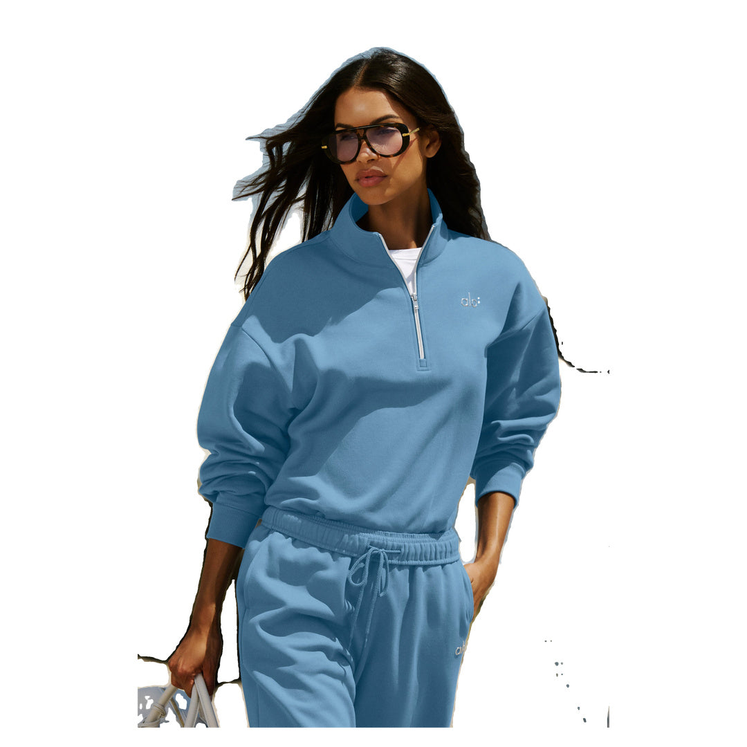 ALO Accolade 1/4 Zip Pullover - California Blue