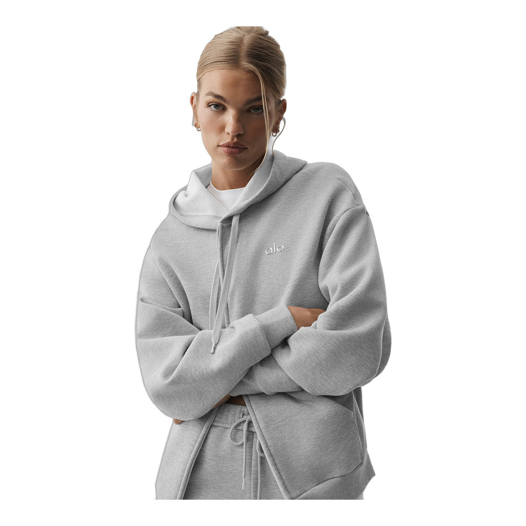 alo Accolade Full Zip Hoodie - Athletic Heather Grey