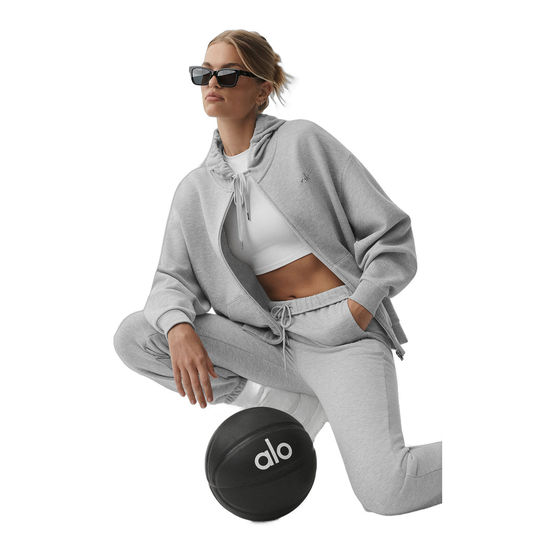 alo Accolade Full Zip Hoodie - Athletic Heather Grey