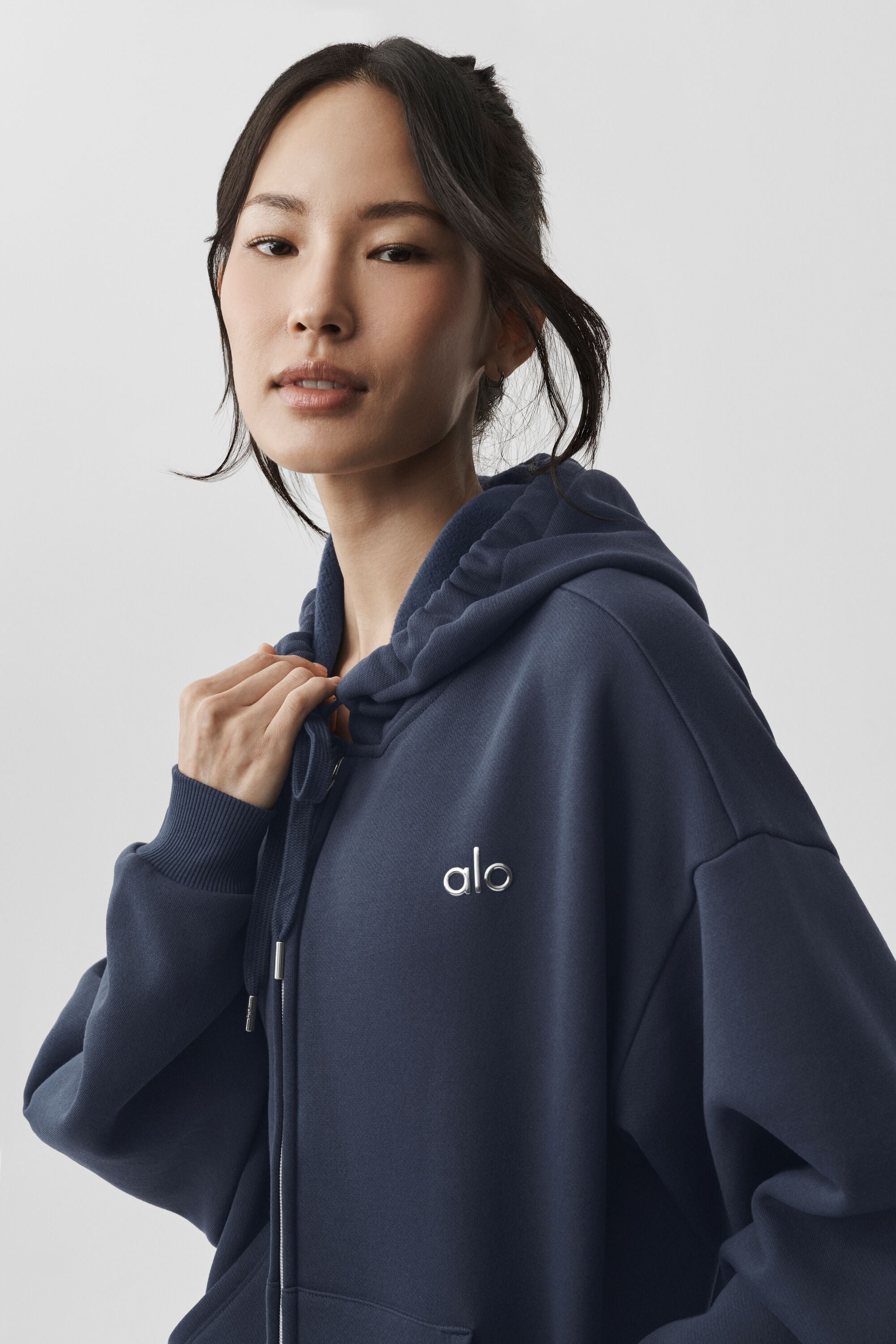 alo Accolade Full Zip Hoodie - Navy