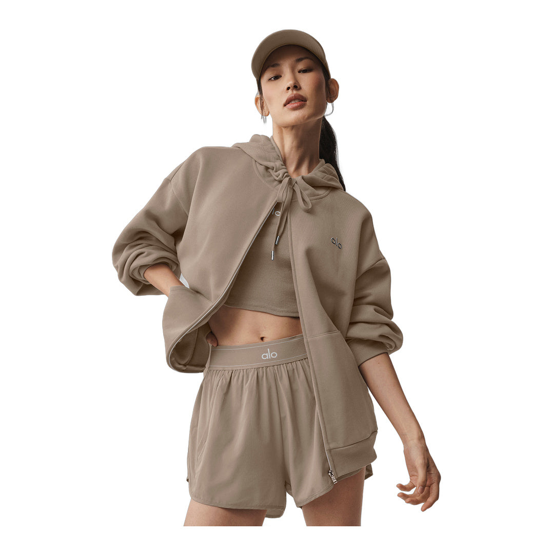 alo Accolade Full Zip Hoodie - Gravel