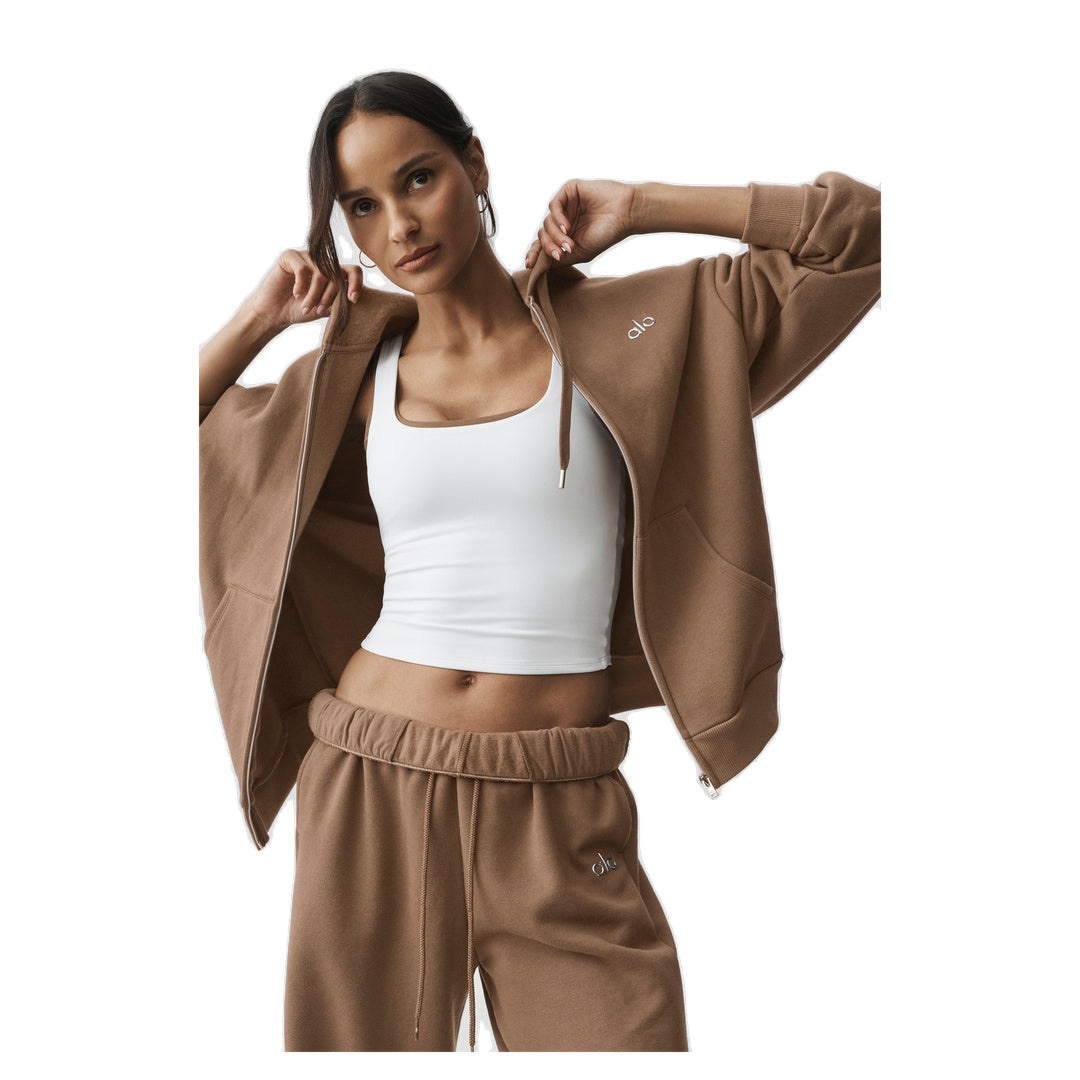 ALO Accolade Full Zip Hoodie - Java Brown