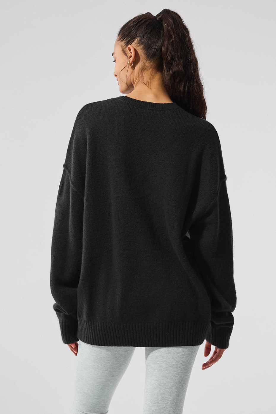 alo Unisex Wool Cashmere New Class Crewneck Sweater - Black
