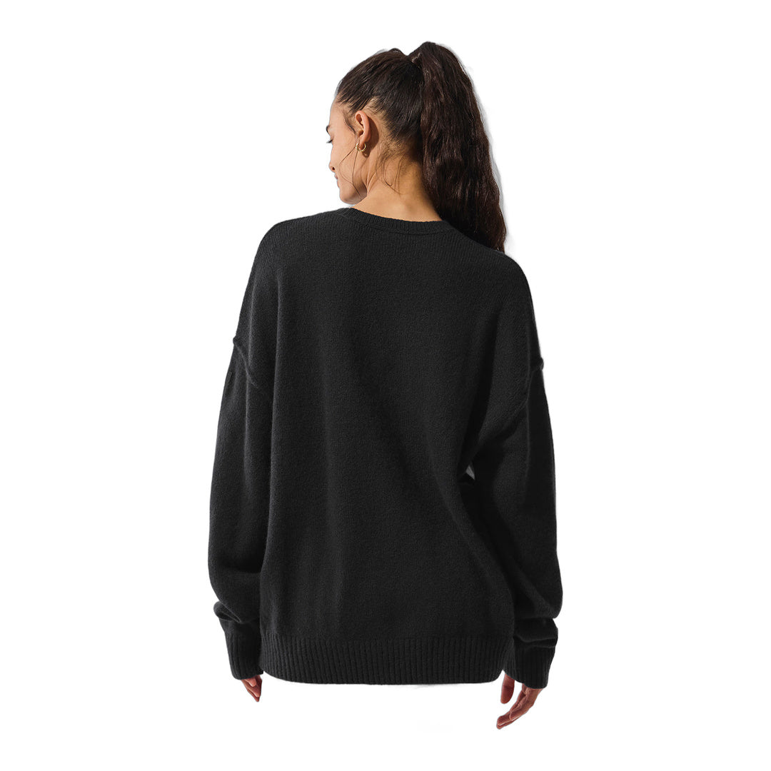 alo Unisex Wool Cashmere New Class Crewneck Sweater - Black