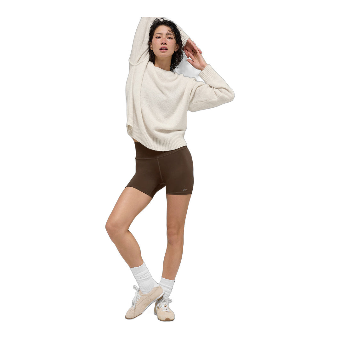 alo Unisex Wool Cashmere New Class Crewneck Sweater - Bone Heather