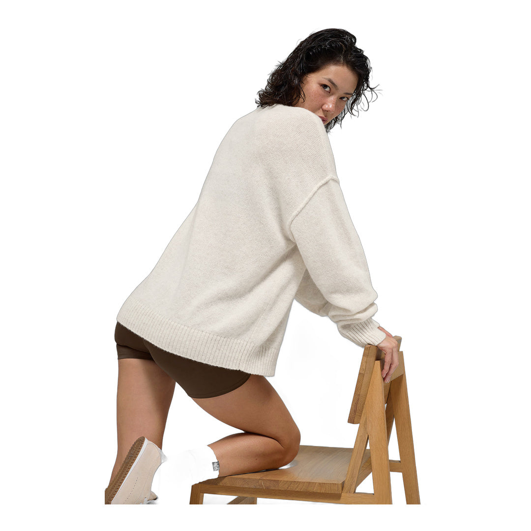 alo Unisex Wool Cashmere New Class Crewneck Sweater - Bone Heather
