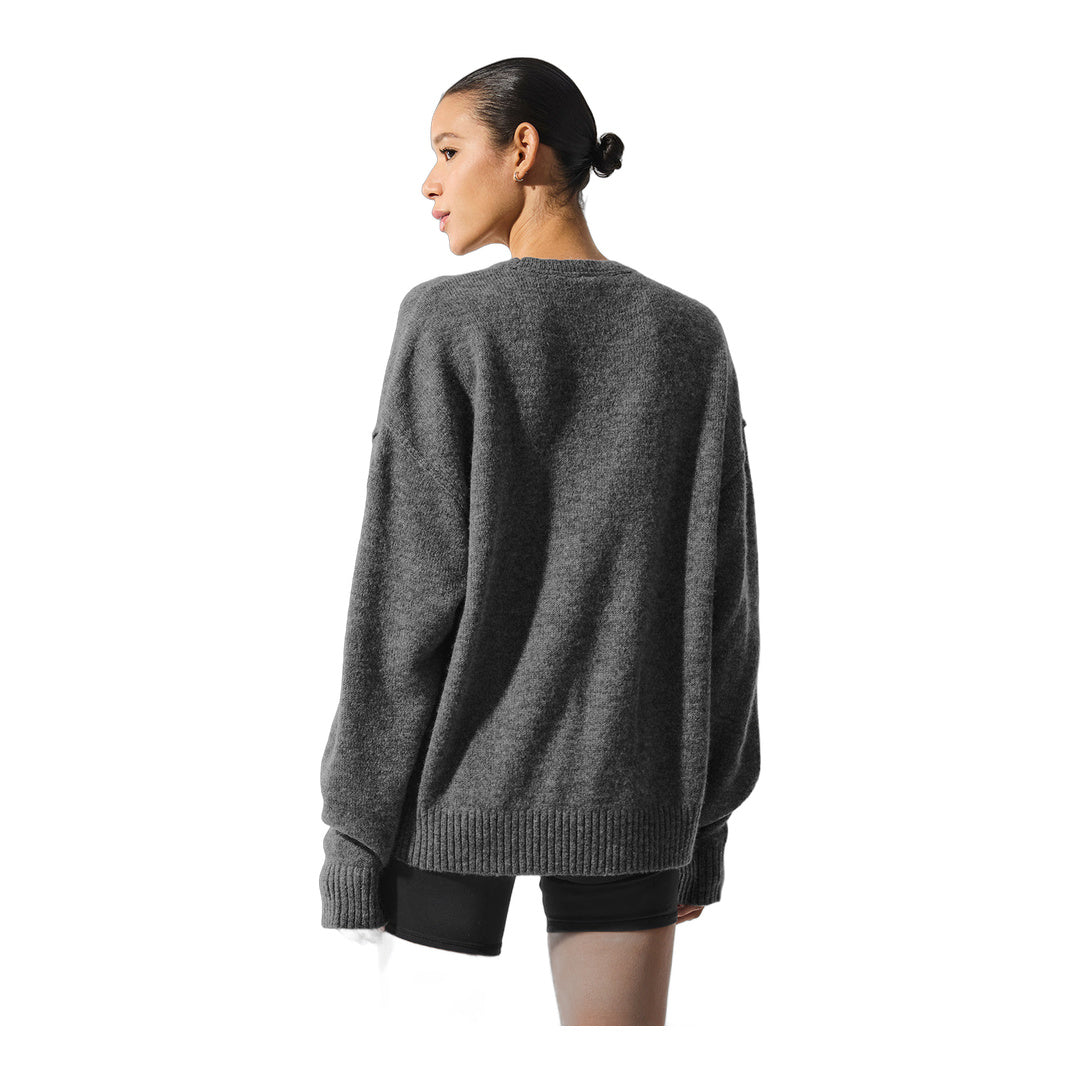 alo Unisex Wool Cashmere New Class Crewneck Sweater - Platinum Grey