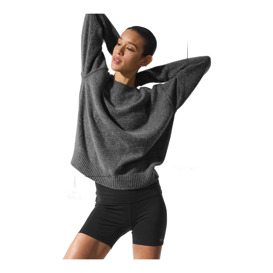 alo Unisex Wool Cashmere New Class Crewneck Sweater - Platinum Grey