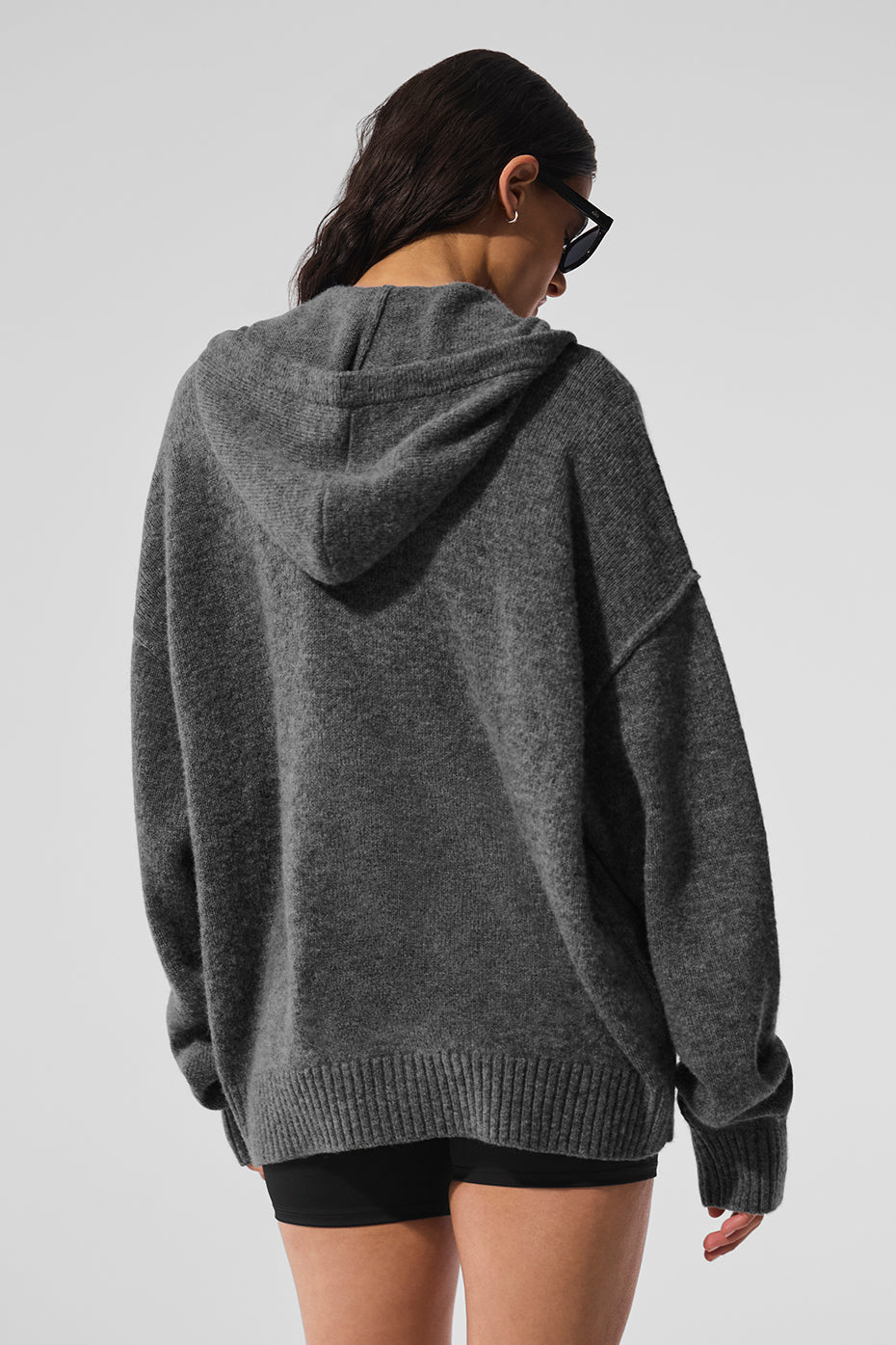 alo Wool Cashmere New Class Full Zip Hoodie - Platinum Grey