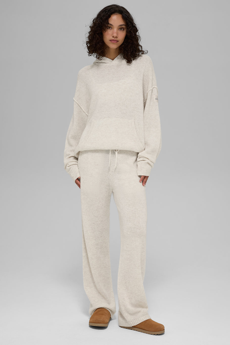 alo Wool Cashmere New Class Hoodie - Bone Heather