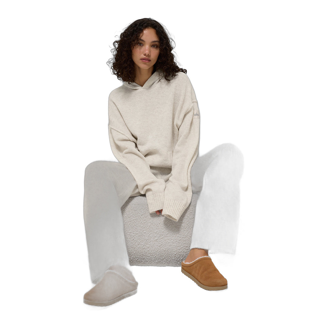 alo Wool Cashmere New Class Hoodie - Bone Heather