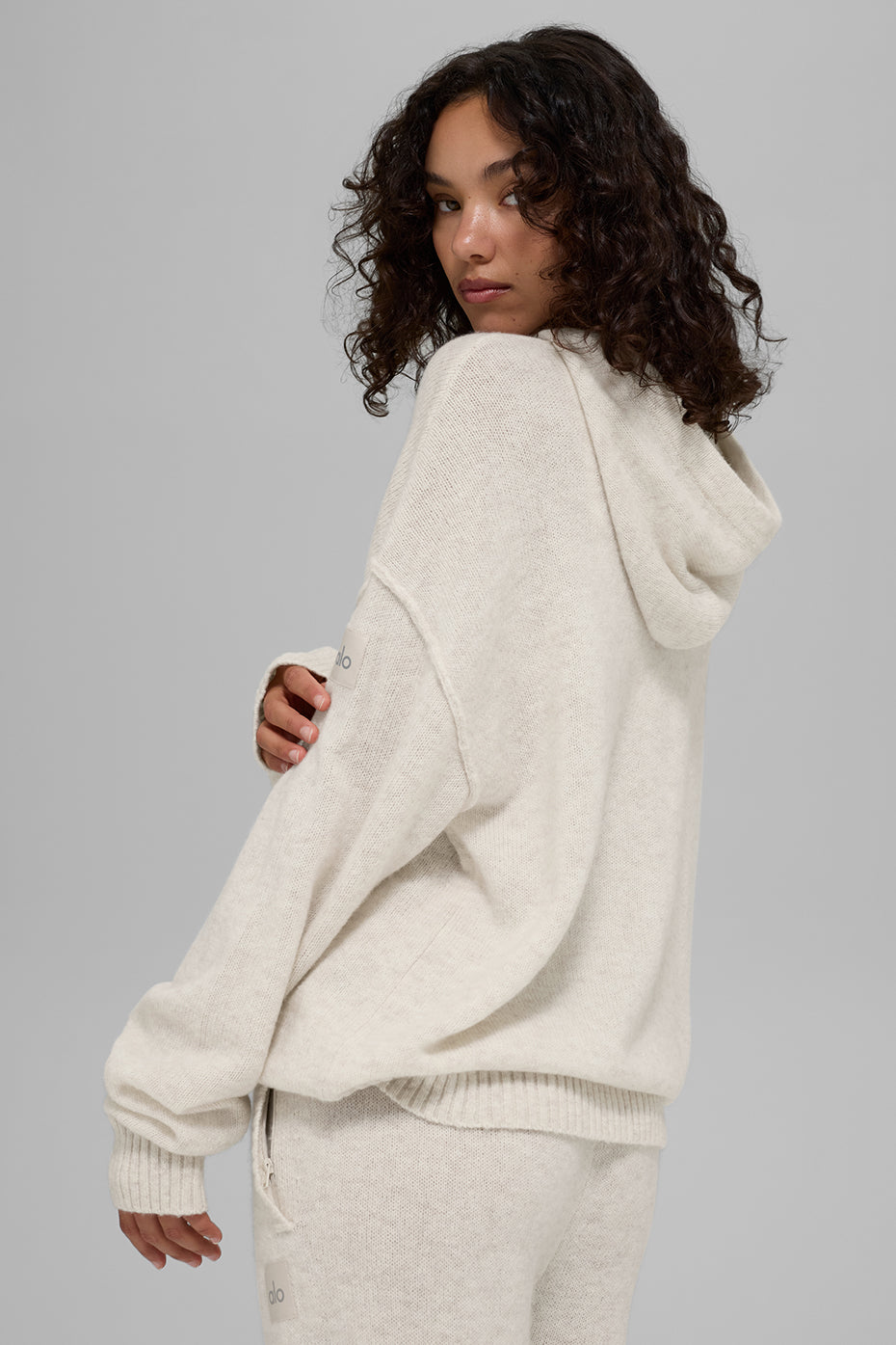 alo Wool Cashmere New Class Hoodie - Bone Heather