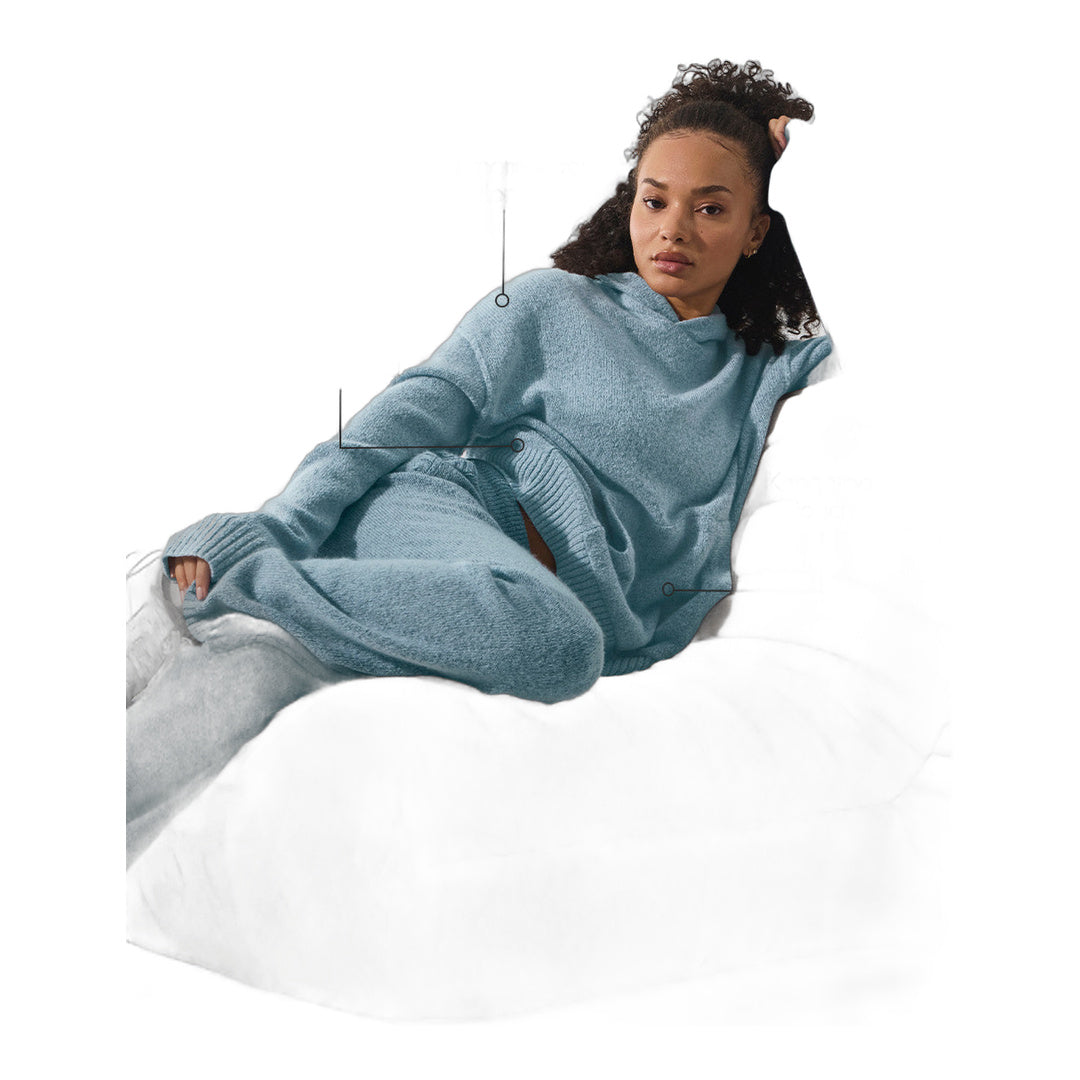 alo Wool Cashmere New Class Hoodie - Celestial Blue Granite Heather
