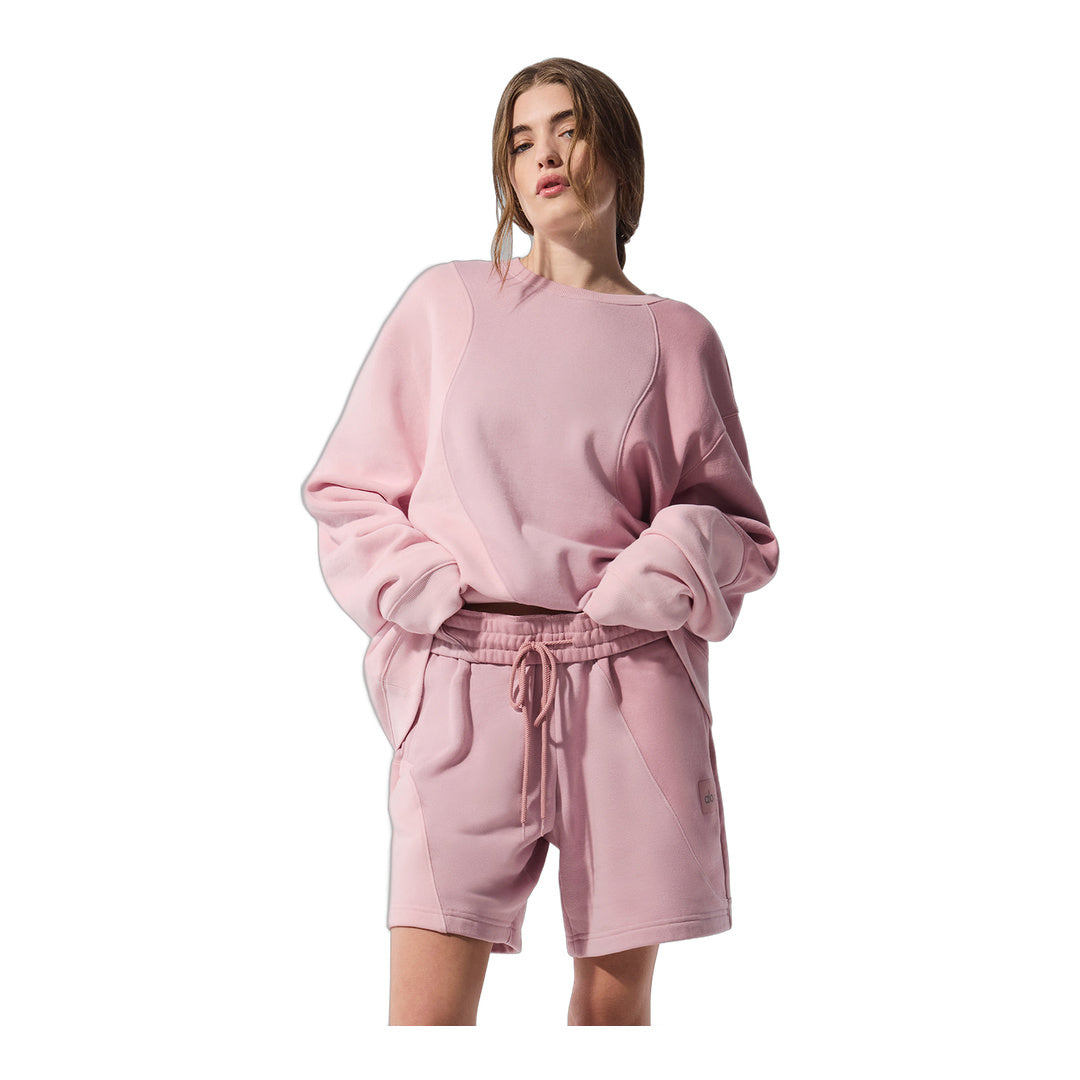 alo Make Waves Crew Neck Pullover - Sunset Pink Tonal
