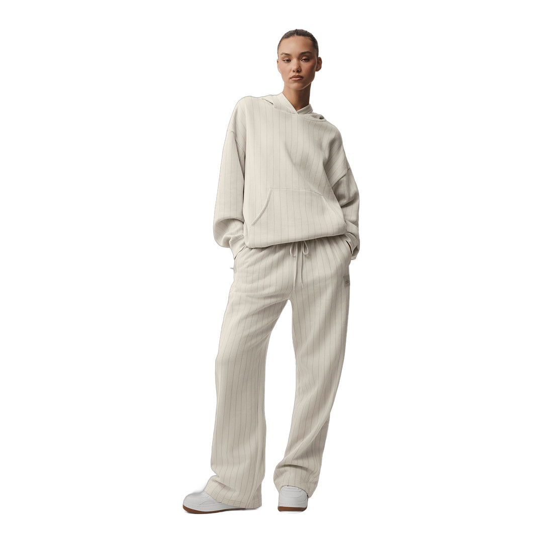 alo Pinstripe Hoodie - Bone Pinstripe