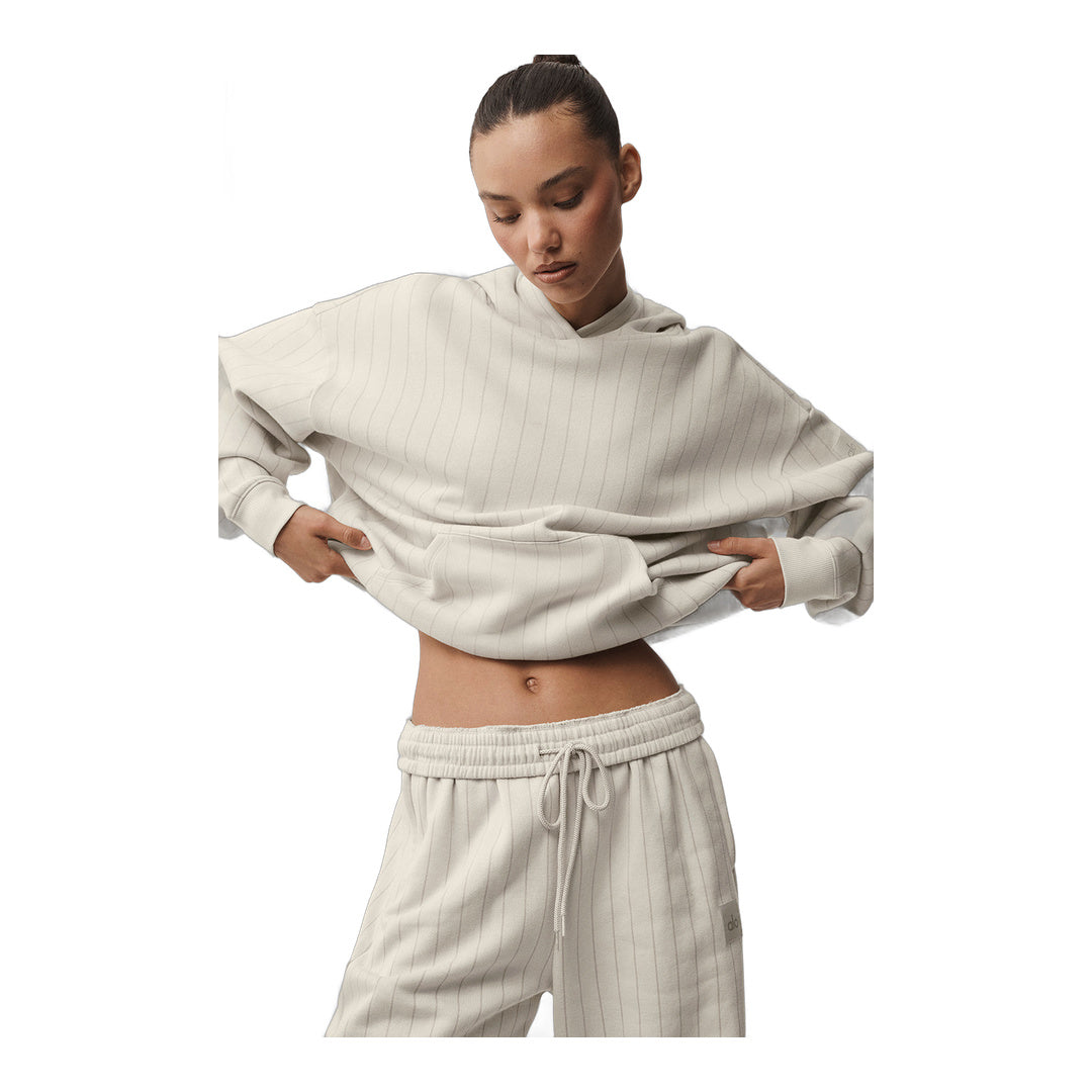 alo Pinstripe Hoodie - Bone Pinstripe