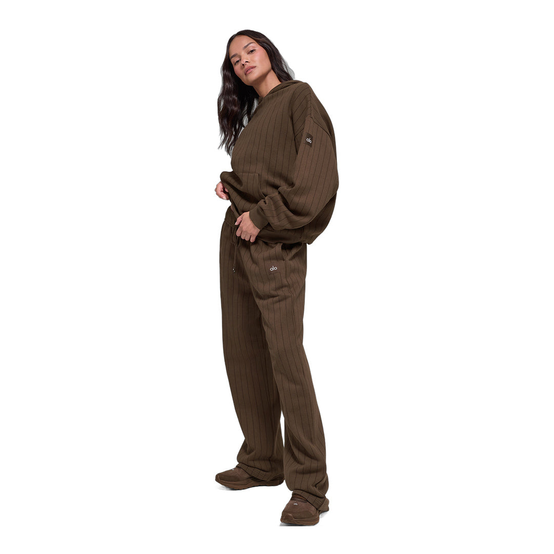alo Pinstripe Hoodie - Espresso Pinstripe
