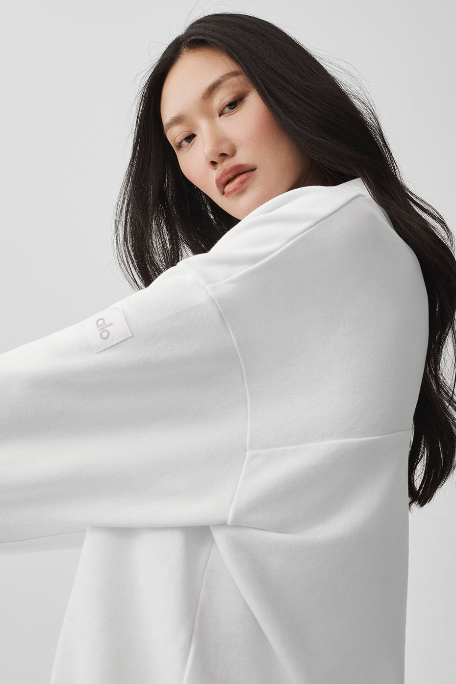 alo Take It Easy Long Sleeve Henley Pullover - White