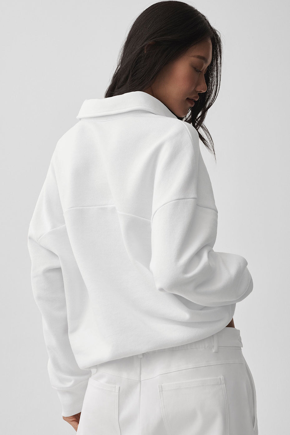 alo Take It Easy Long Sleeve Henley Pullover - White