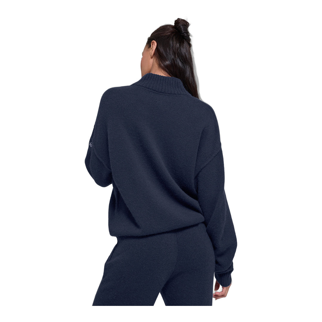 alo Wool Cashmere New Class 1/4 Zip Pullover - Navy