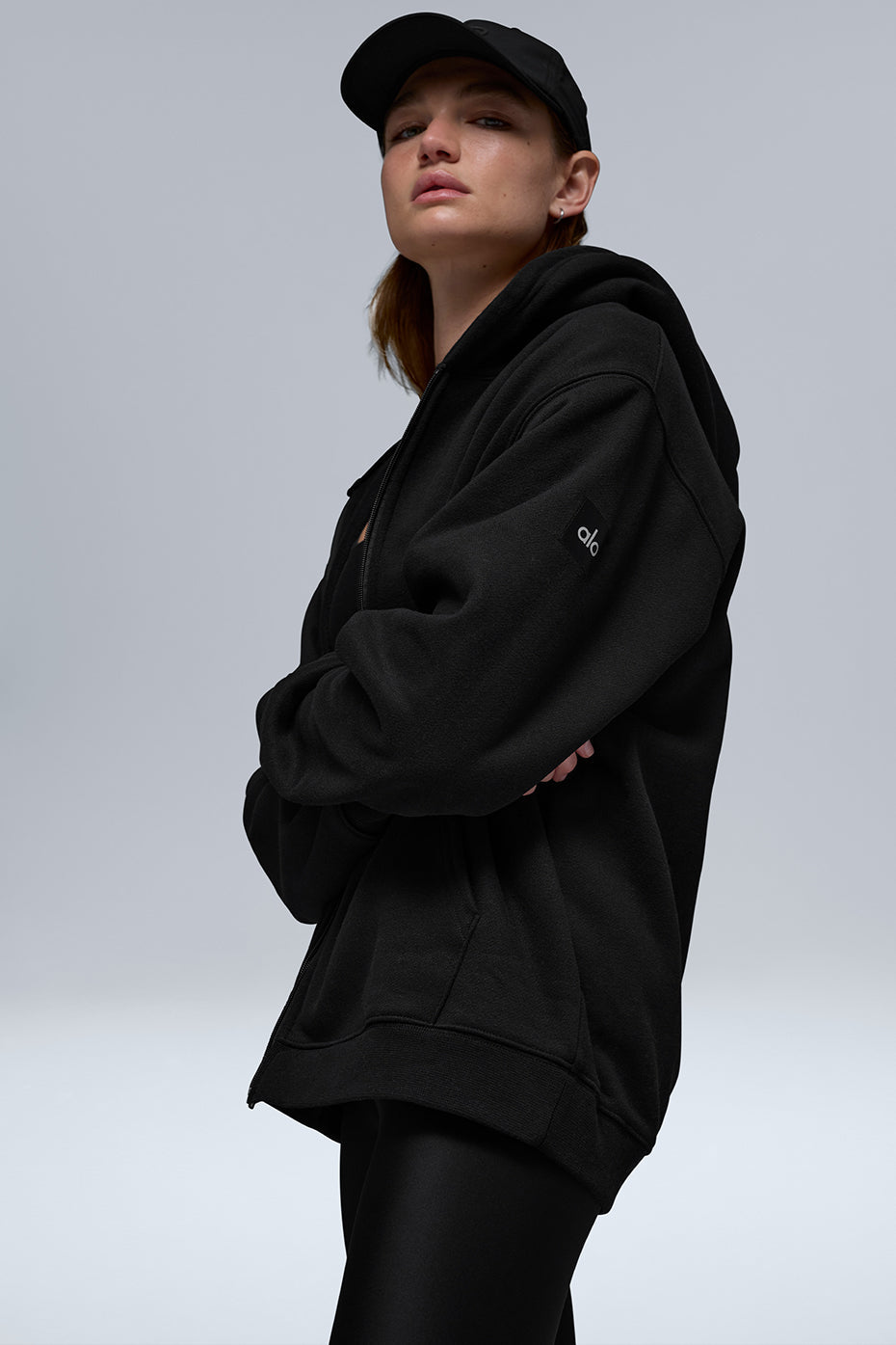 alo Renown Heavy Weight Full Zip Hoodie - Black