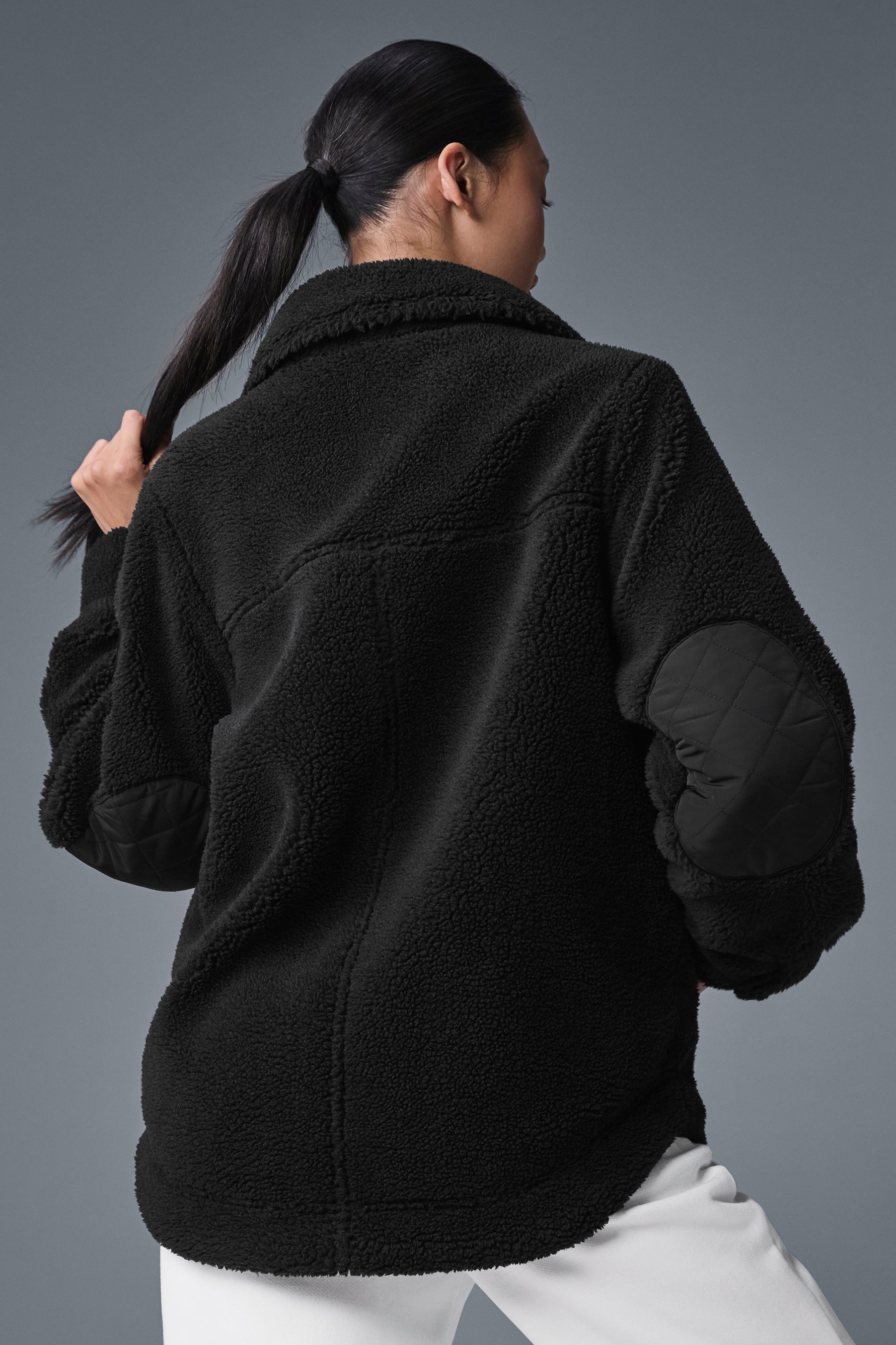 alo Sherpa Edge Shacket - Black