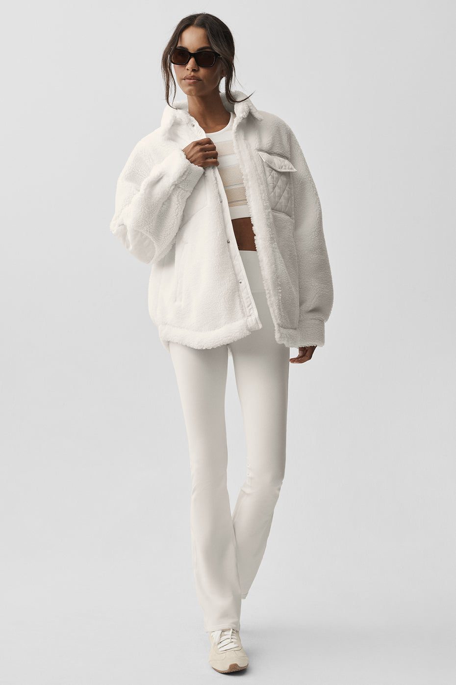 alo Sherpa Edge Shacket - Ivory