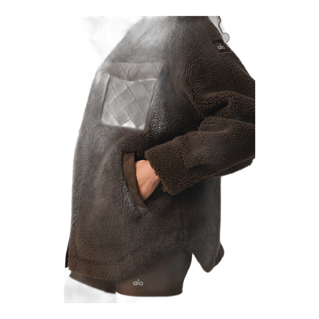 alo Sherpa Edge Shacket - Espresso
