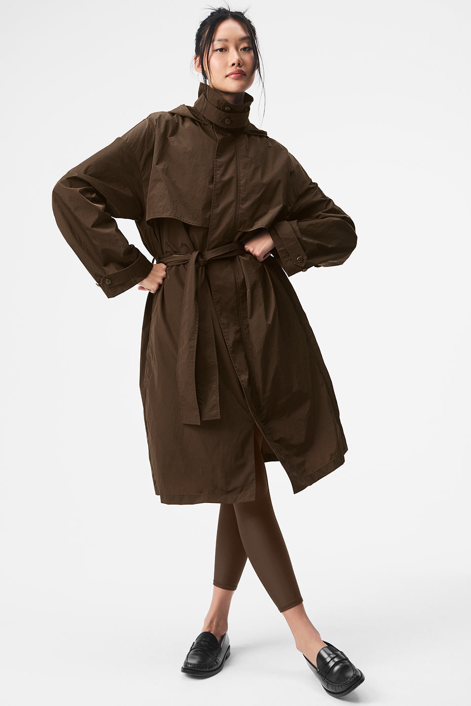 alo Crinkle On The Move Trench - Espresso