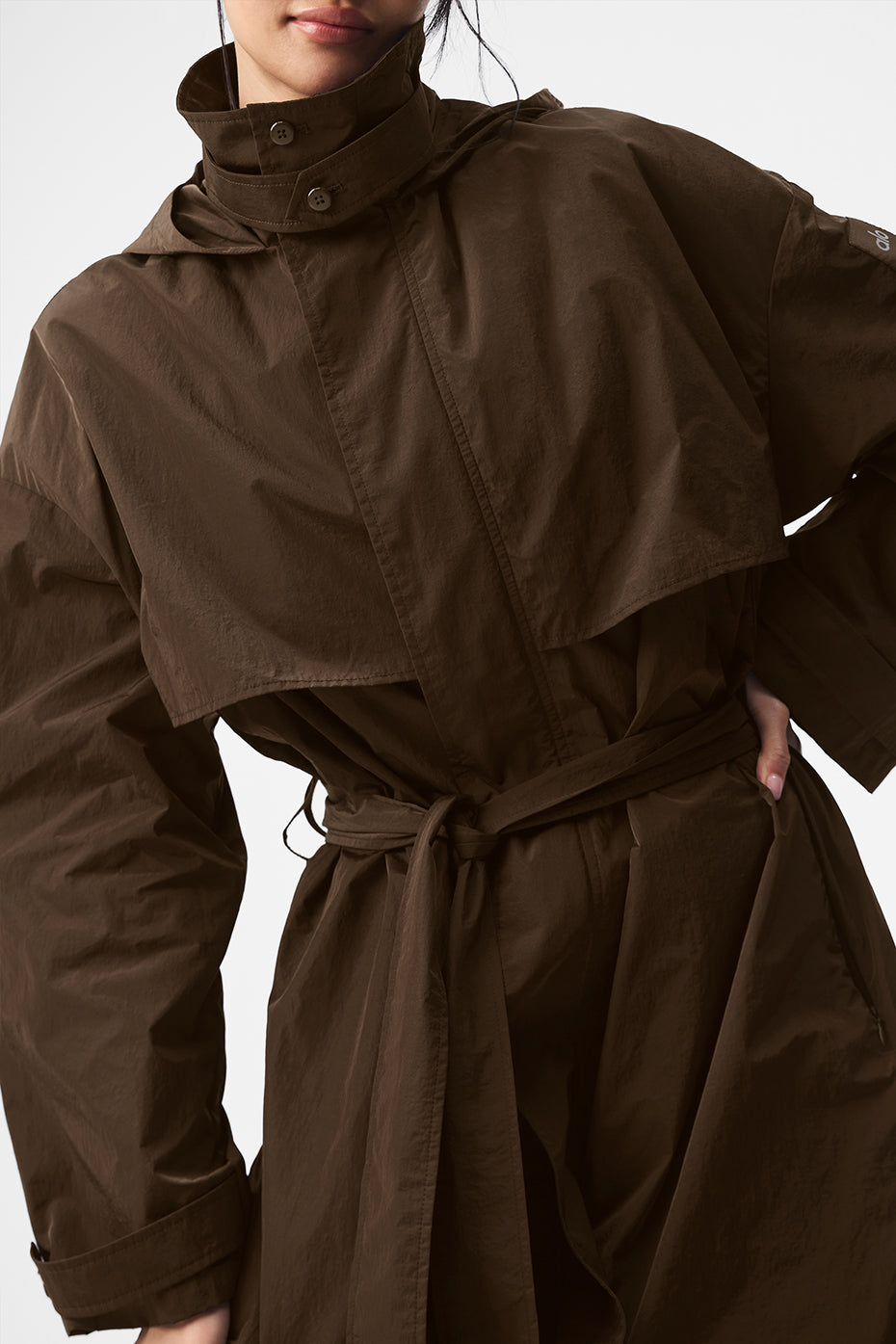 alo Crinkle On The Move Trench - Espresso