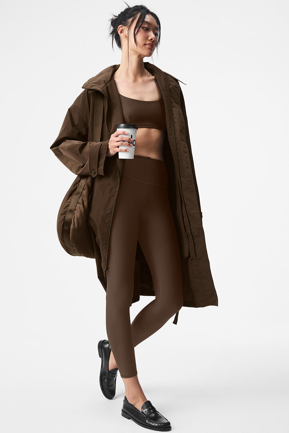 alo Crinkle On The Move Trench - Espresso