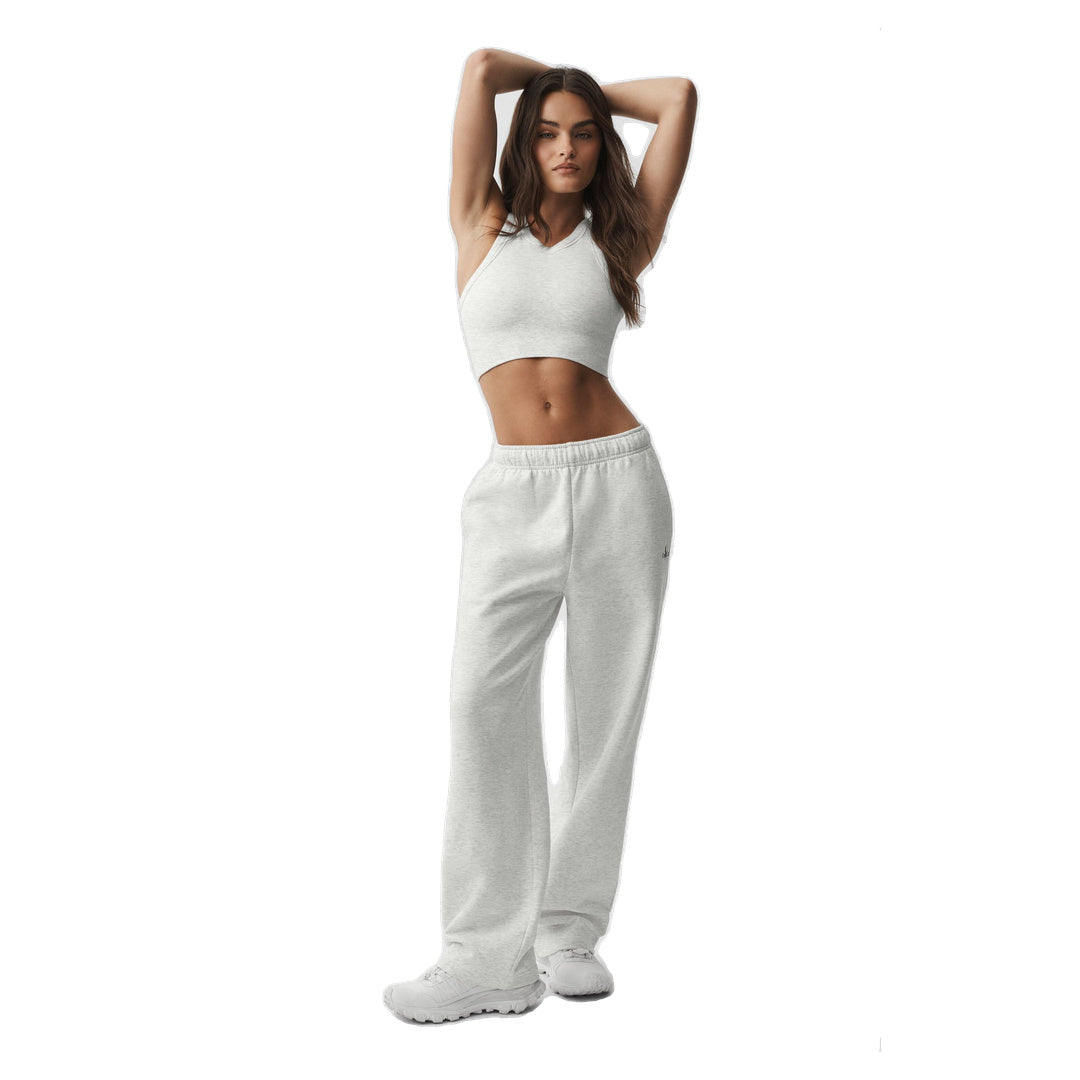 ALO Accolade Straight Leg Sweatpant - White Heather
