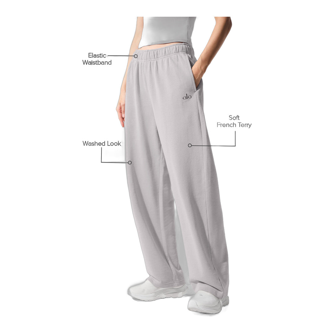alo Washed Accolade Straight Leg Sweatpant - Grey Sky Wash