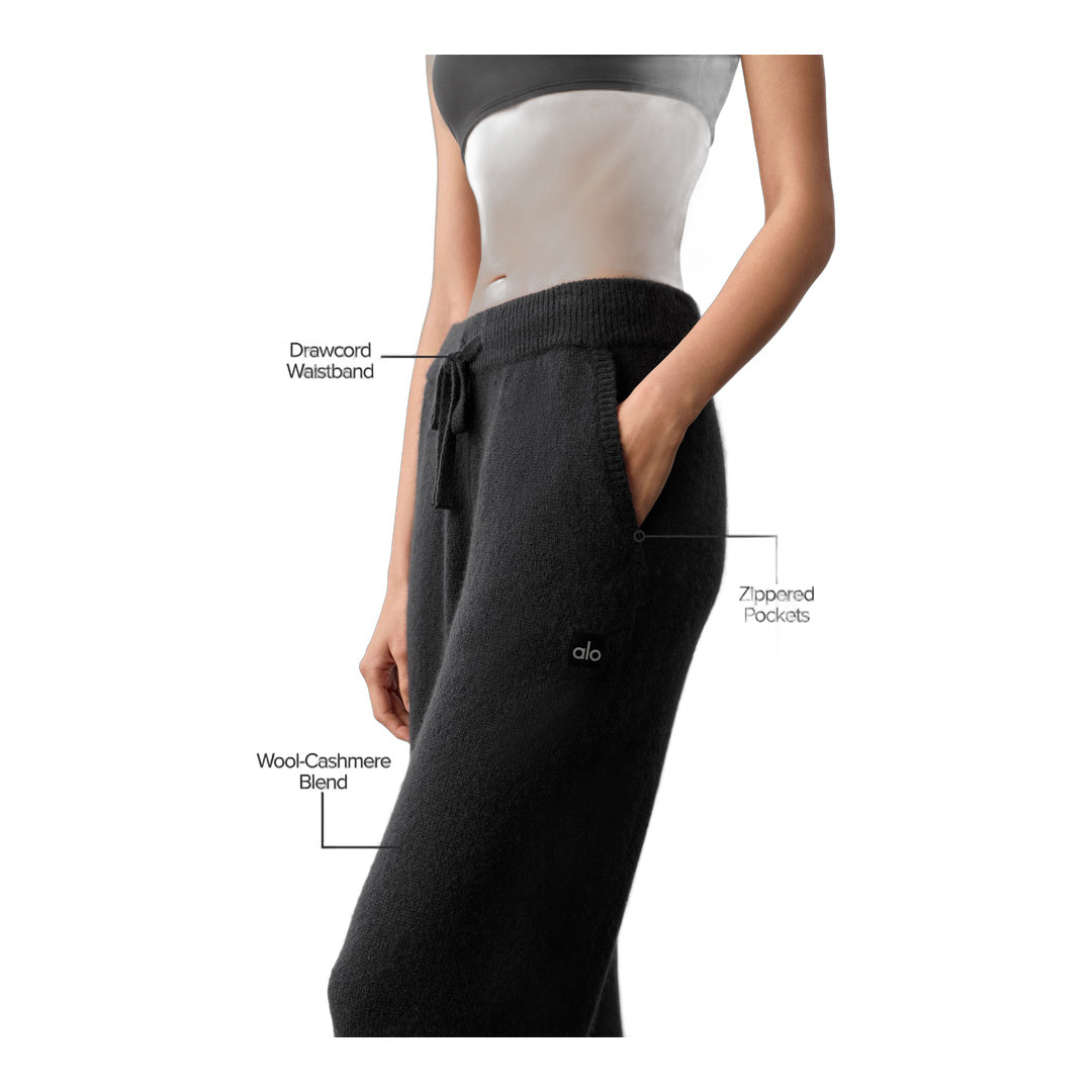 alo Wool Cashmere New Class Sweatpant - Black
