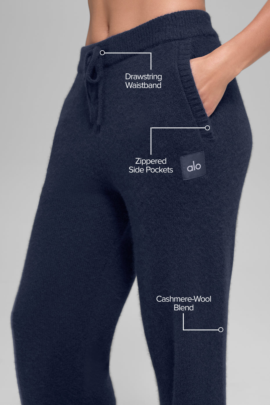 alo Wool Cashmere New Class Sweatpant - Navy