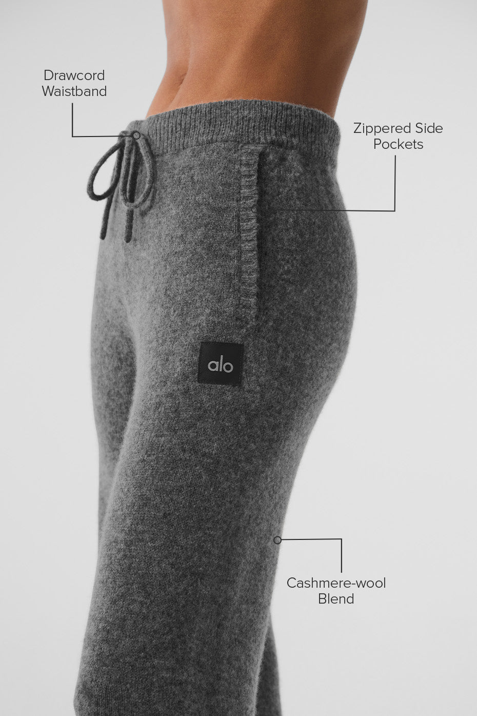 alo Wool Cashmere New Class Sweatpant - Platinum Grey