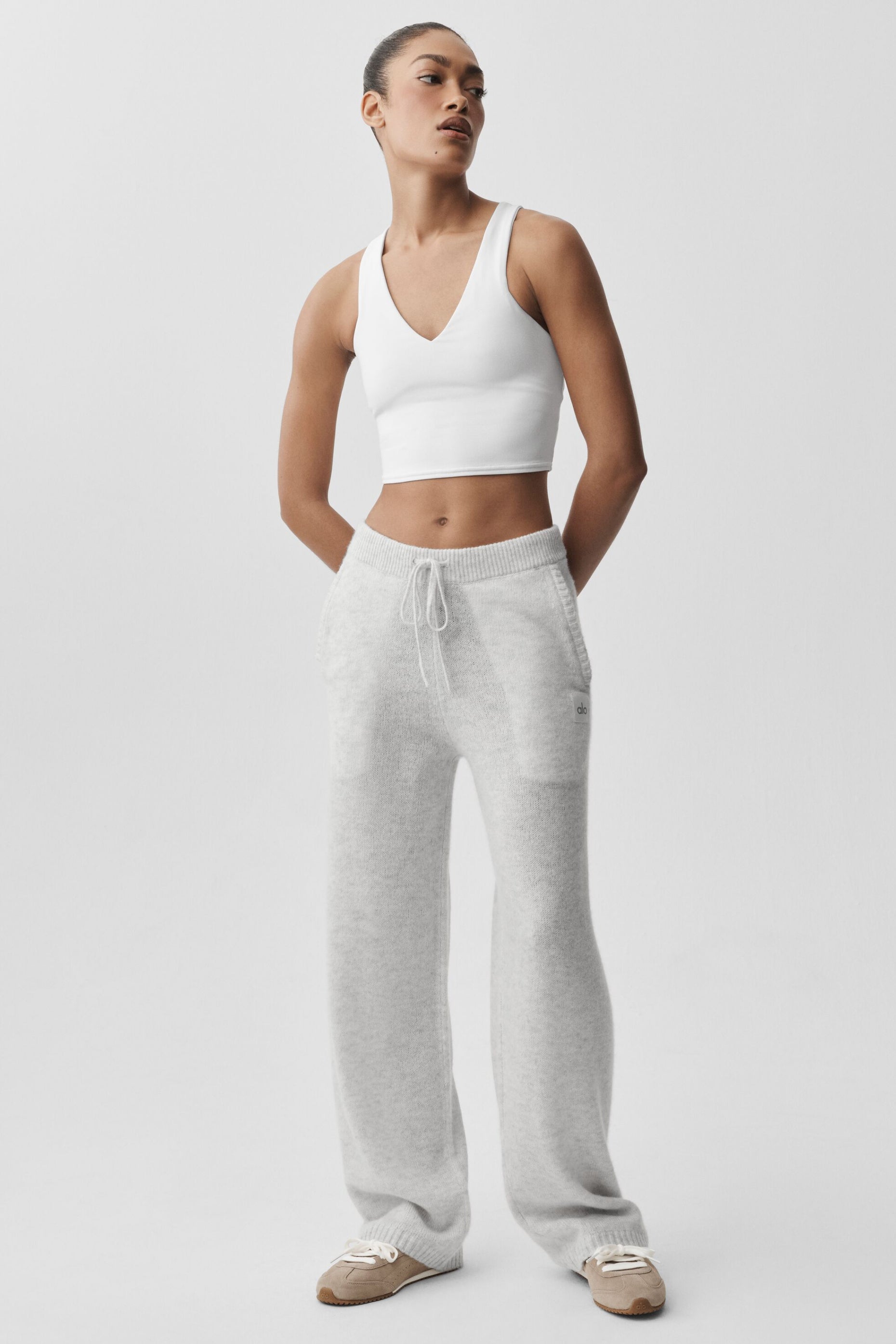 alo Wool Cashmere New Class Sweatpant - White Heather