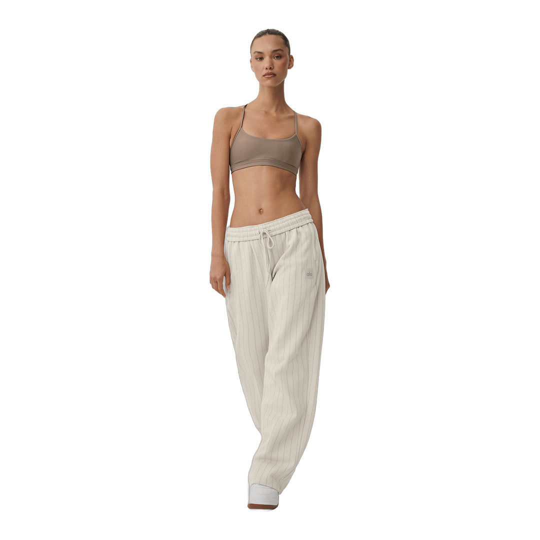 alo Pinstripe Straight Leg Sweatpant - Bone Pinstripe