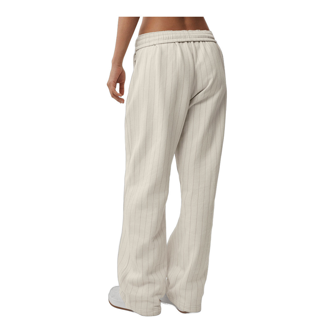 alo Pinstripe Straight Leg Sweatpant - Bone Pinstripe