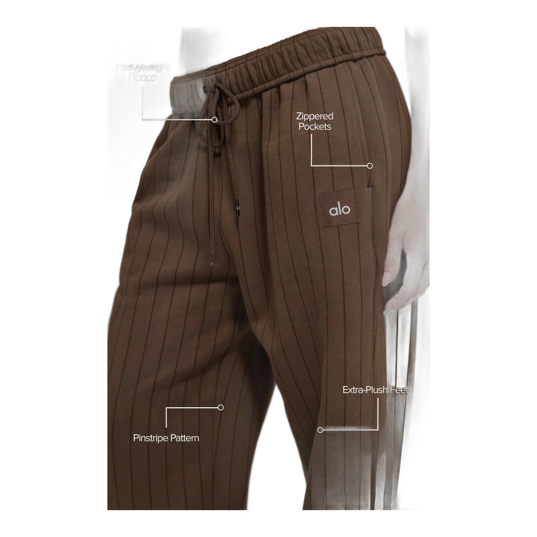 alo Pinstripe Straight Leg Sweatpant - Espresso Pinstripe