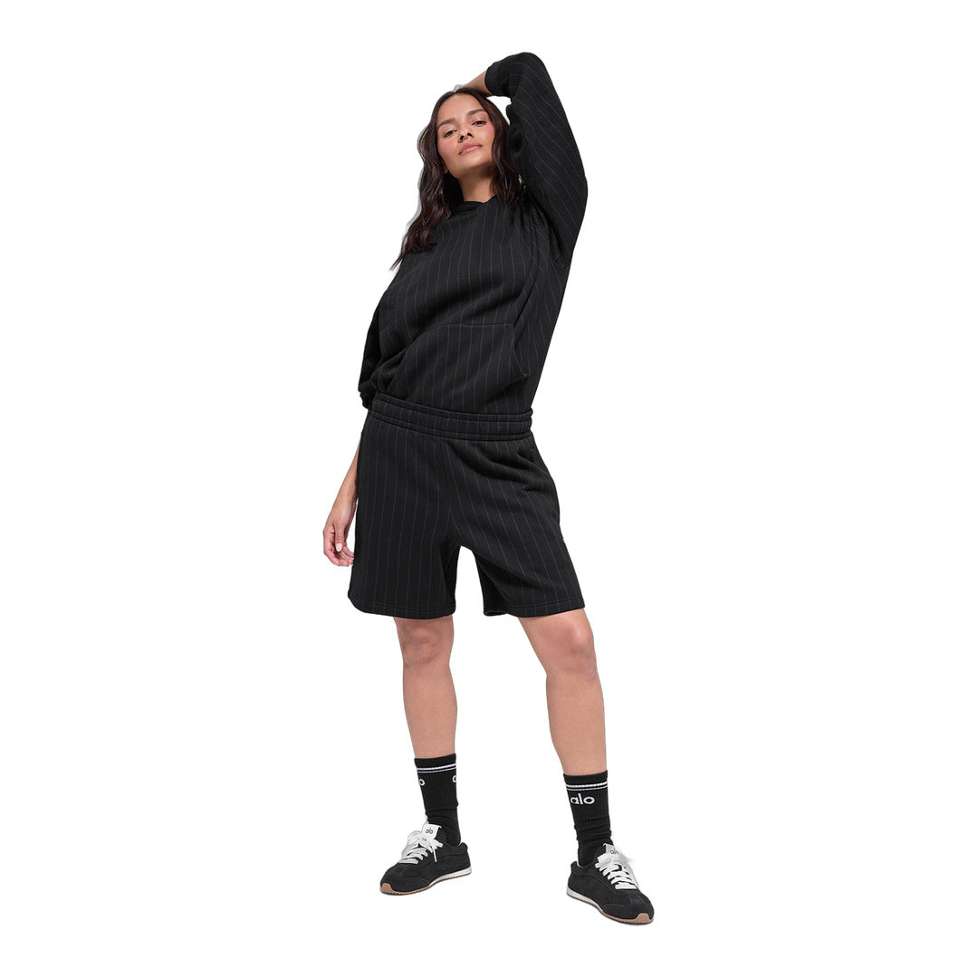 alo 7" Pinstripe Short - Black Pinstripe