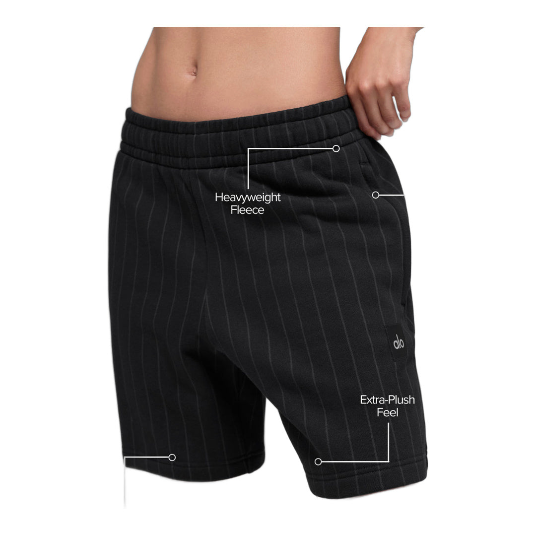 alo 7" Pinstripe Short - Black Pinstripe