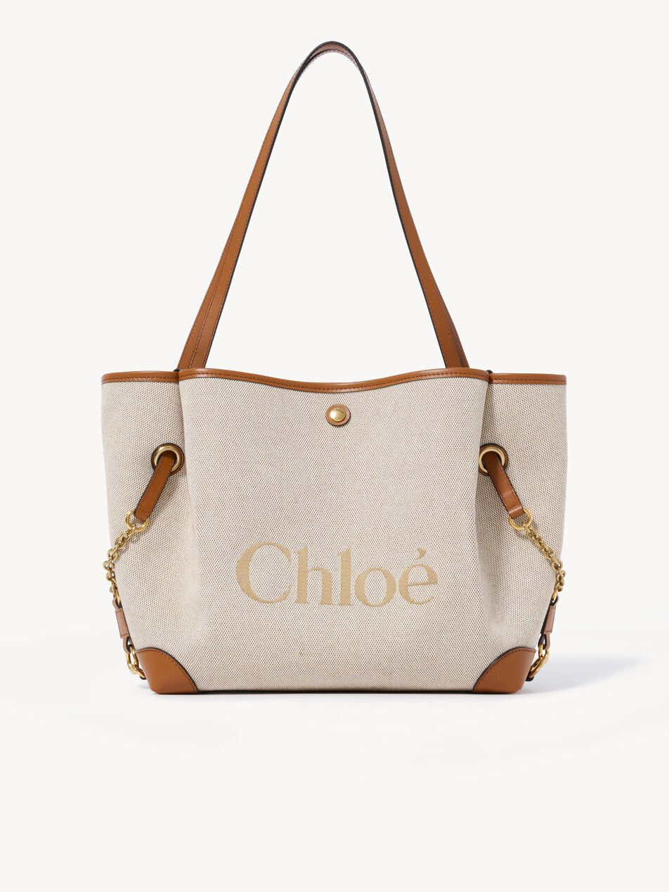 CHLOE Clover double carry bag in canvas Clay Brown